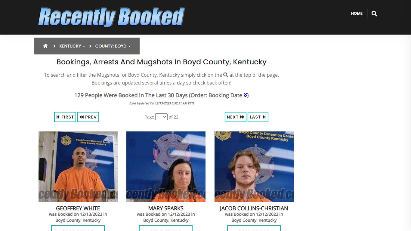 Recent bookings, Arrests, Mugshots in Boyd County, Kentucky